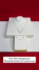 Pure Silver Mangalsutar Necklace Set (SM29)