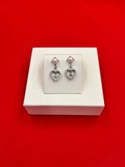 Sparkling Heart Drop Earrings