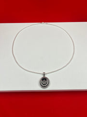 Crown Circle Silver Pendant