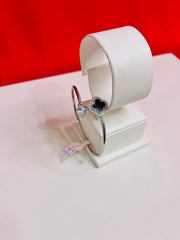 Fancy Clover Leaf Pure Silver Bangle Bracelet 2.6 (SB77)