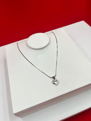 Heart Silver Pendant Necklace (WN111)