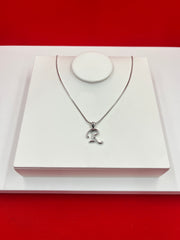 Pure Silver “R” Pendant Necklace