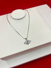 Evil-Eye Silver Pendant Necklace