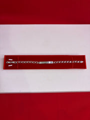 Pure Silver Rakhi Name Engraving Bracelet (NB3)