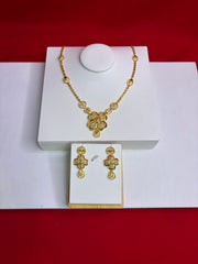 Pure Silver Gold Plated Necklace Set (GPS 4)