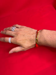 Pure Silver 24k Gold Plated Kada 2.6” (MK79)