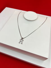 Pure Silver “H” Pendant Necklace