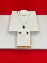 Ruby Oval Spark Pendant Set