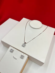 Diamond Square Shine Pendant Set