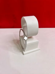 Fancy Clover Leaf Pure Silver Bangle Bracelet 2.4 (SB73)