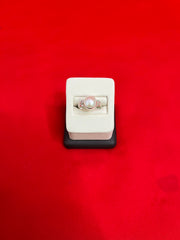 Pure Silver Pearl Ring Size 6