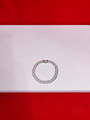 Men Silver Iced out Bracelet