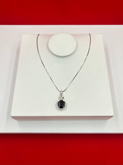 Midnight Teardrop Pendant Necklace