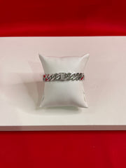 Men Silver Iced Out Bracelet