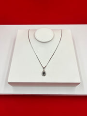 Black Teardrop Pendant Necklace