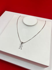 Pure Silver “R” Pendant Necklace