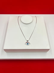 Evil-Eye Silver Pendant Necklace