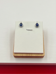 Dark Blue Silver Stud Earrings