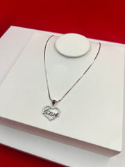 Love Heart Silver Pendant Necklace