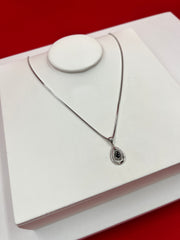 Black Teardrop Pendant Necklace