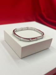 Rectangular Pure Silver Bangle Bracelet 2.3