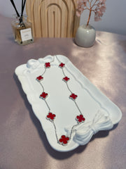 Red clover leaf Necklace