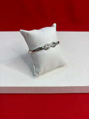 Women’s Pure Silver Evil Eye Bangle Bracelet (SB146)