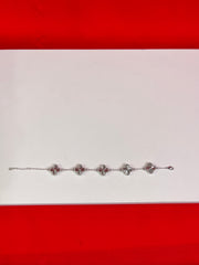 Clover Leaf Pure Silver Italian Bracelet (WB70)