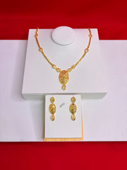 Pure Silver Gold Plated Necklace Set (GPS 1)