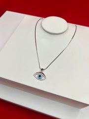 Evil-Eye Silver Pendant Necklace