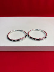 Pure Silver Black Moti (Najariye) Bangles, S-2.1 (SB132)