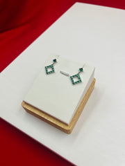 Beautiful Green Rectangular Earrings