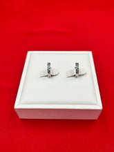 Green & white Silver Hoops