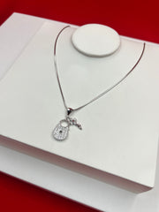 Key Lock Silver Pendant Necklace