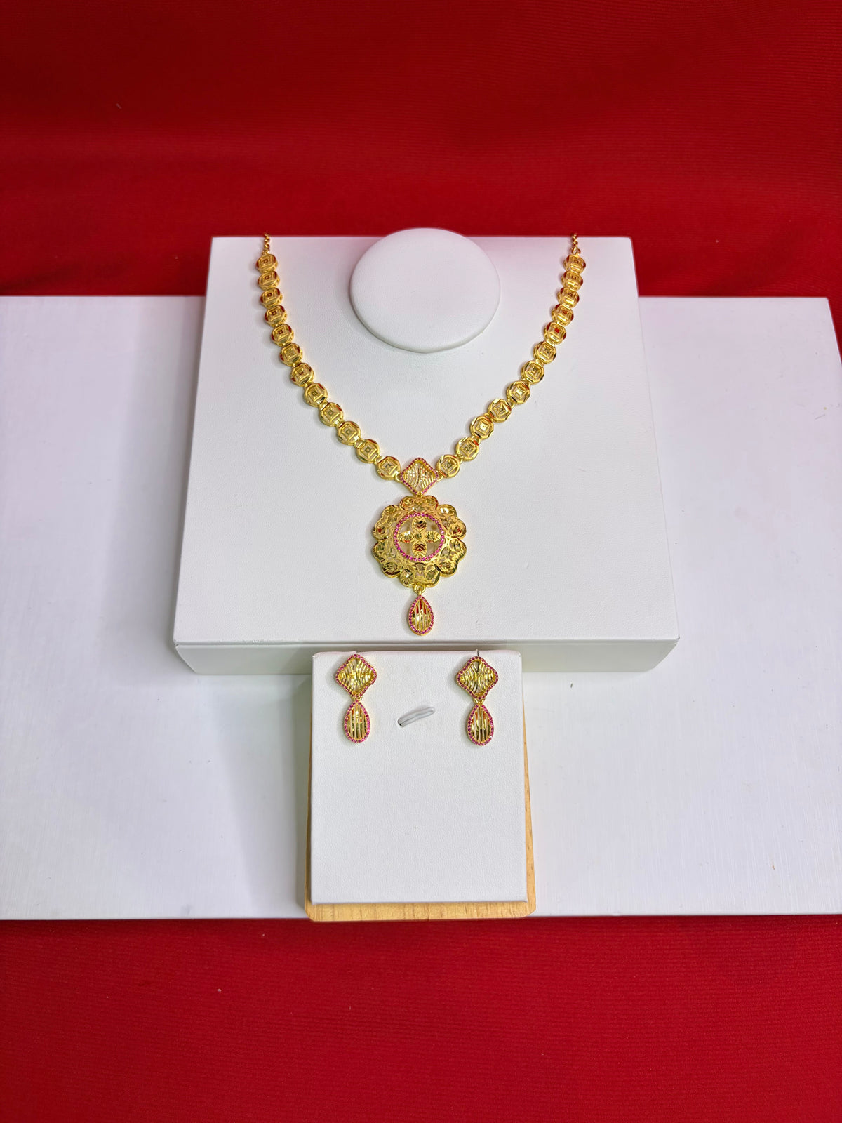 Pure Silver Gold Plated Necklace Set (GPS 6)