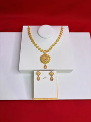 Pure Silver Gold Plated Necklace Set (GPS 6)