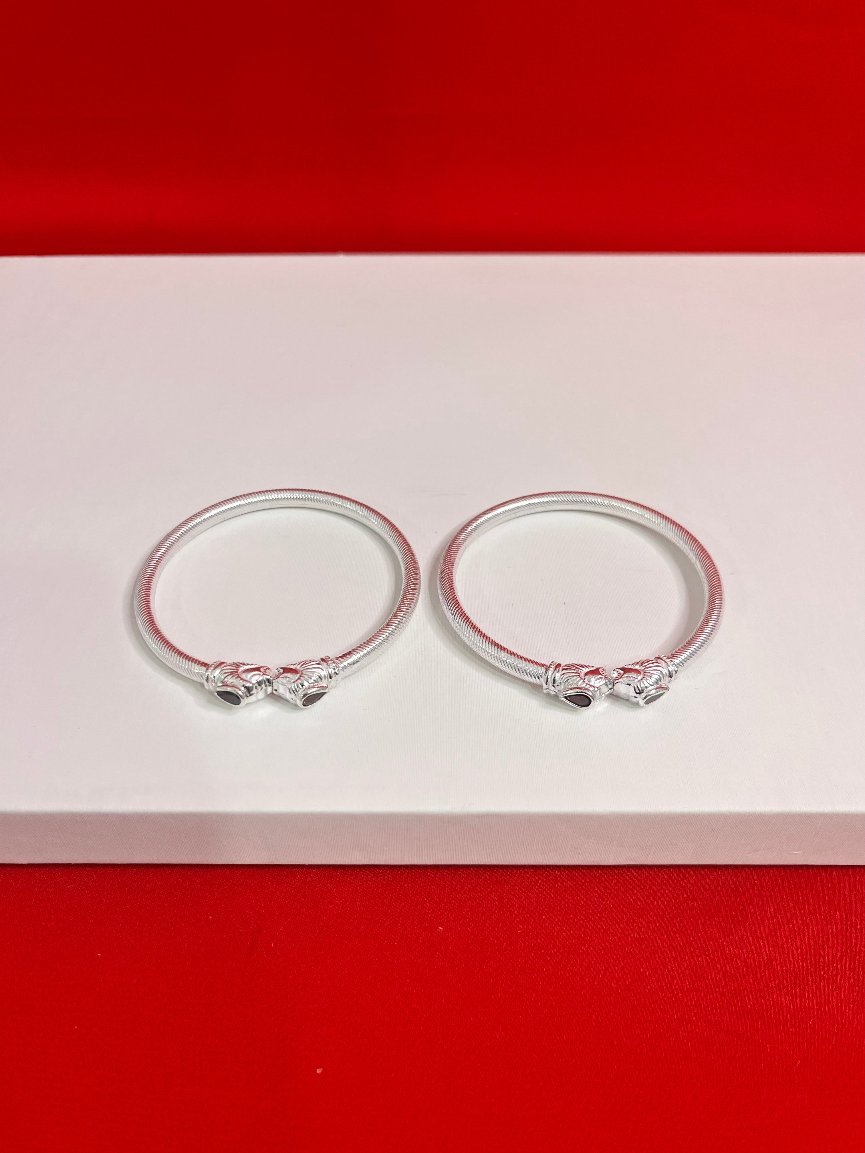 Pure Silver Bangle Pair 2.2