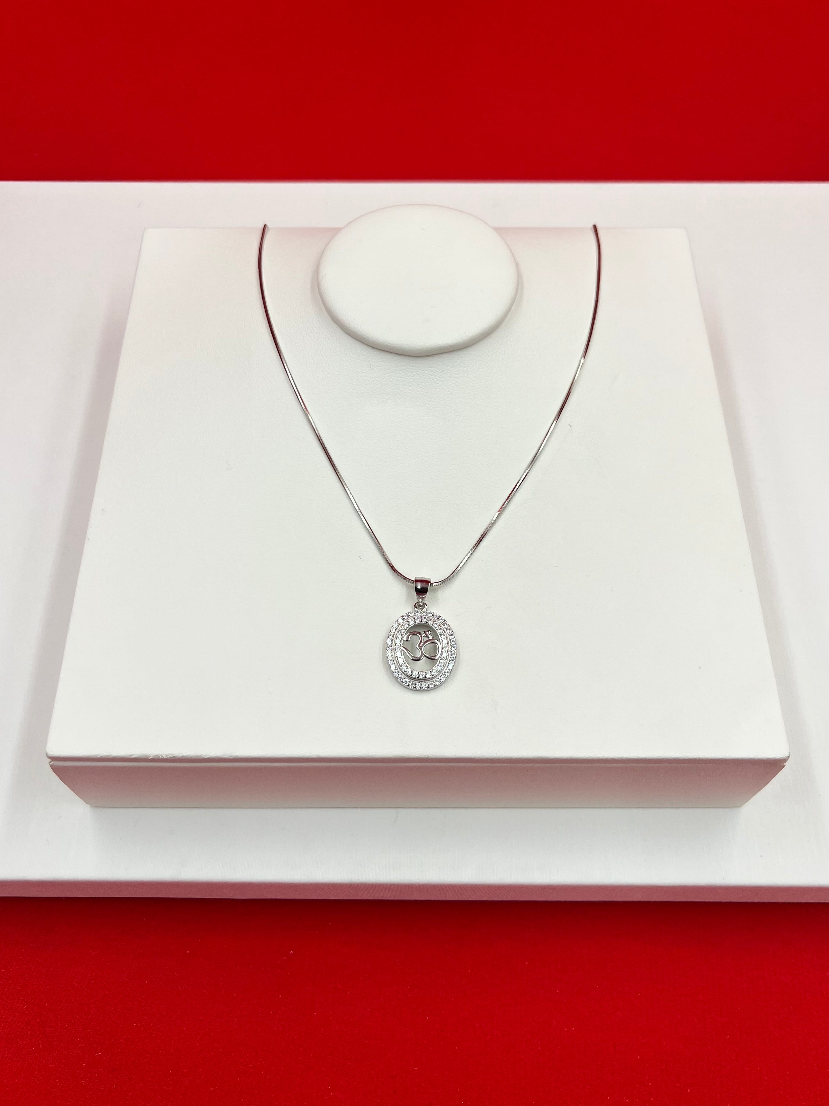 Om Silver Pendant Necklace