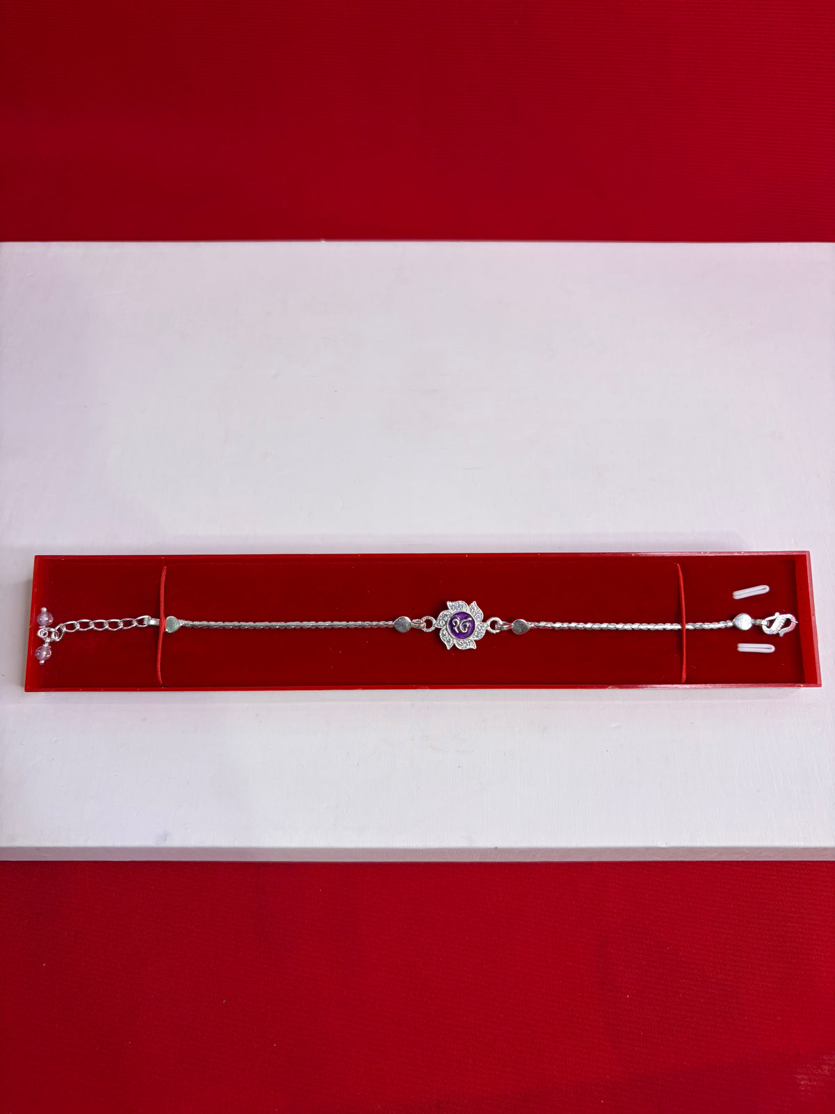 Pure Silver Rakhi Bracelet 7-8.5” (SR18)