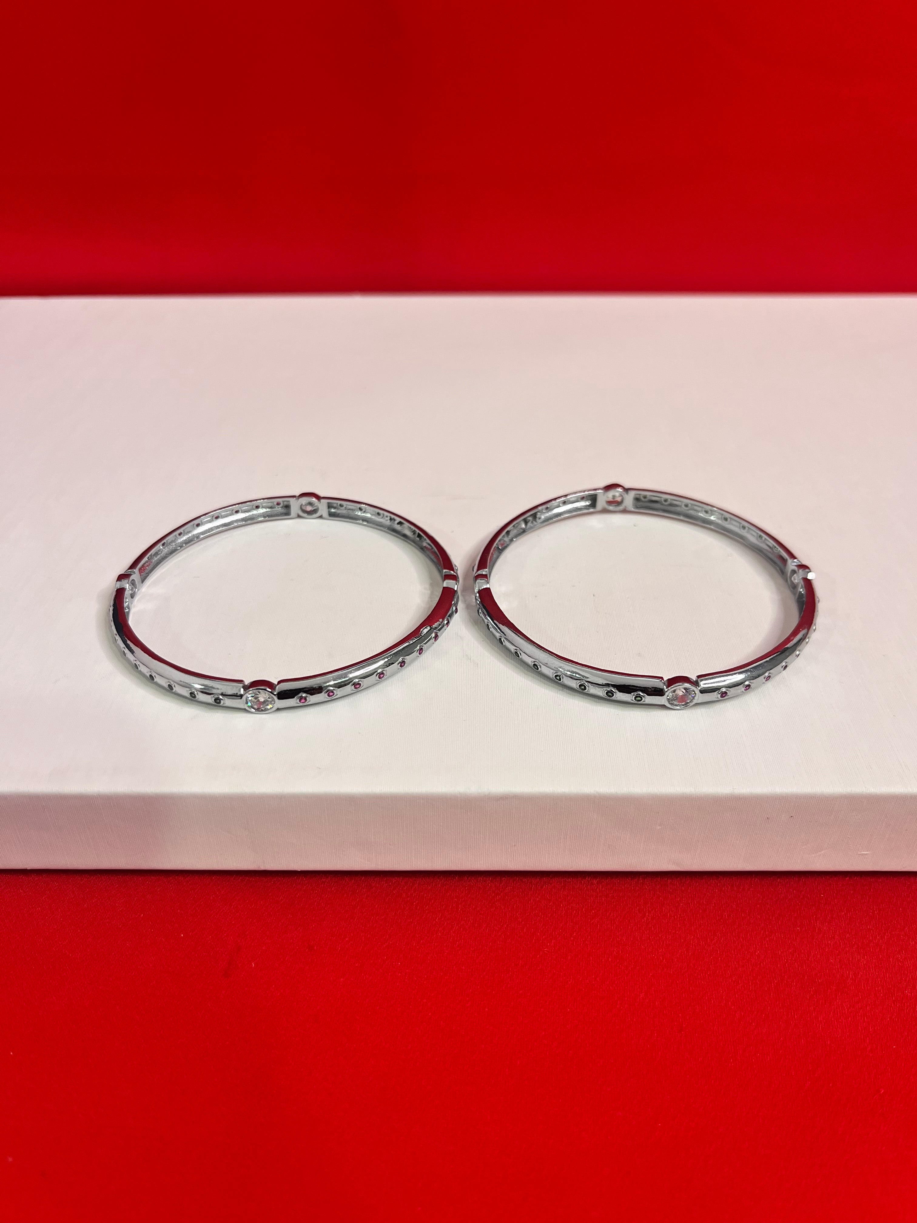 Pure Silver Bangle Pair 2.3