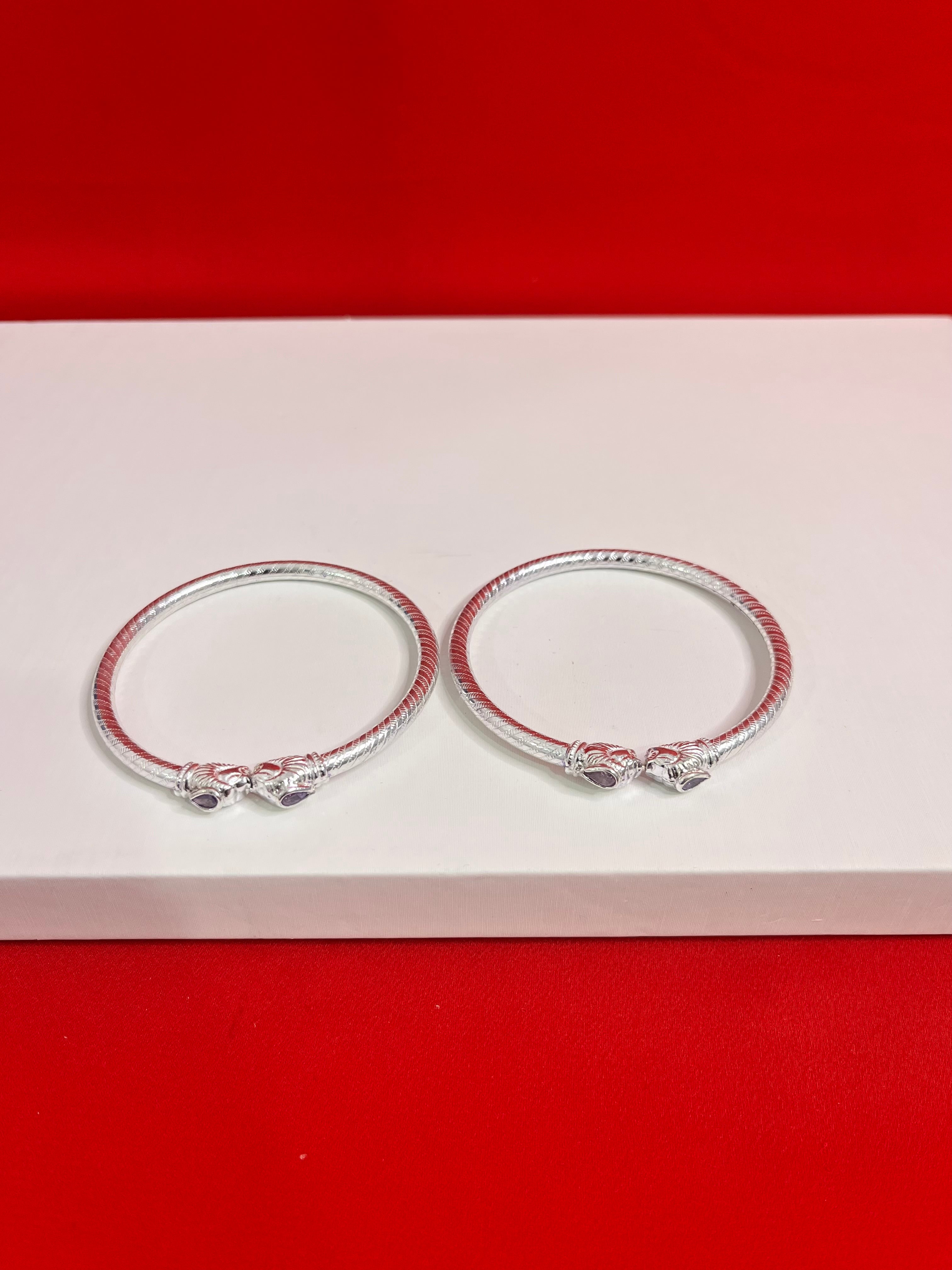 Pure Silver Bangle Pair 2.4