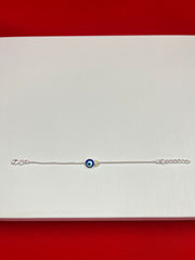 Kids Pure Silver Evil Eye Bracelet