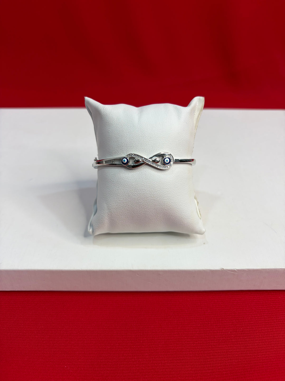 Women’s Pure Silver Evil Eye Bangle Bracelet (SB145)