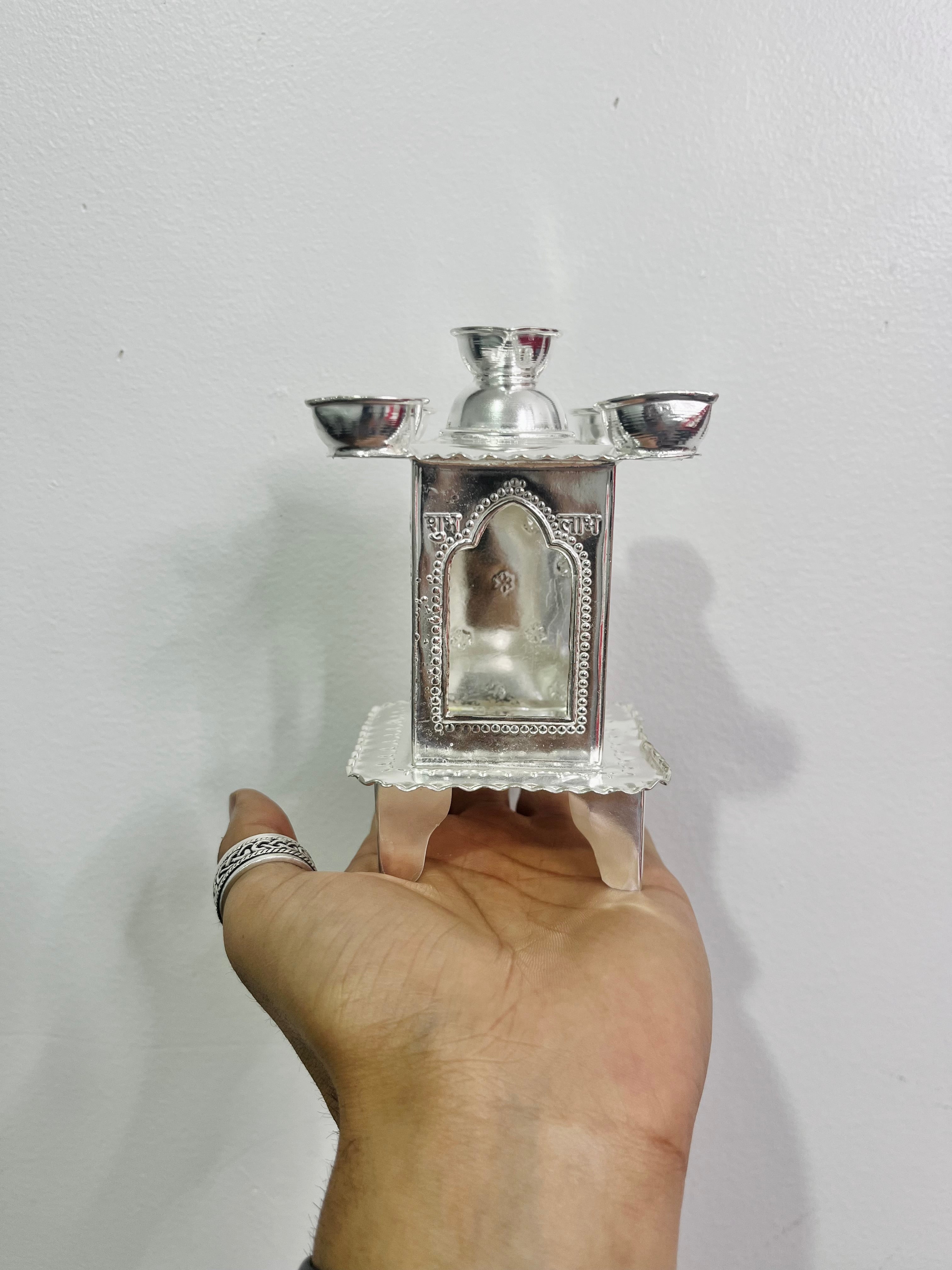 Pure Silver Puja Hatadi With 5 Diyas