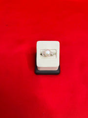 Pure Silver Pearl Ring Size 5