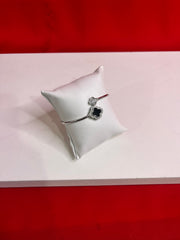 Fancy Clover Leaf Pure Silver Bangle Bracelet 2.6 (SB77)