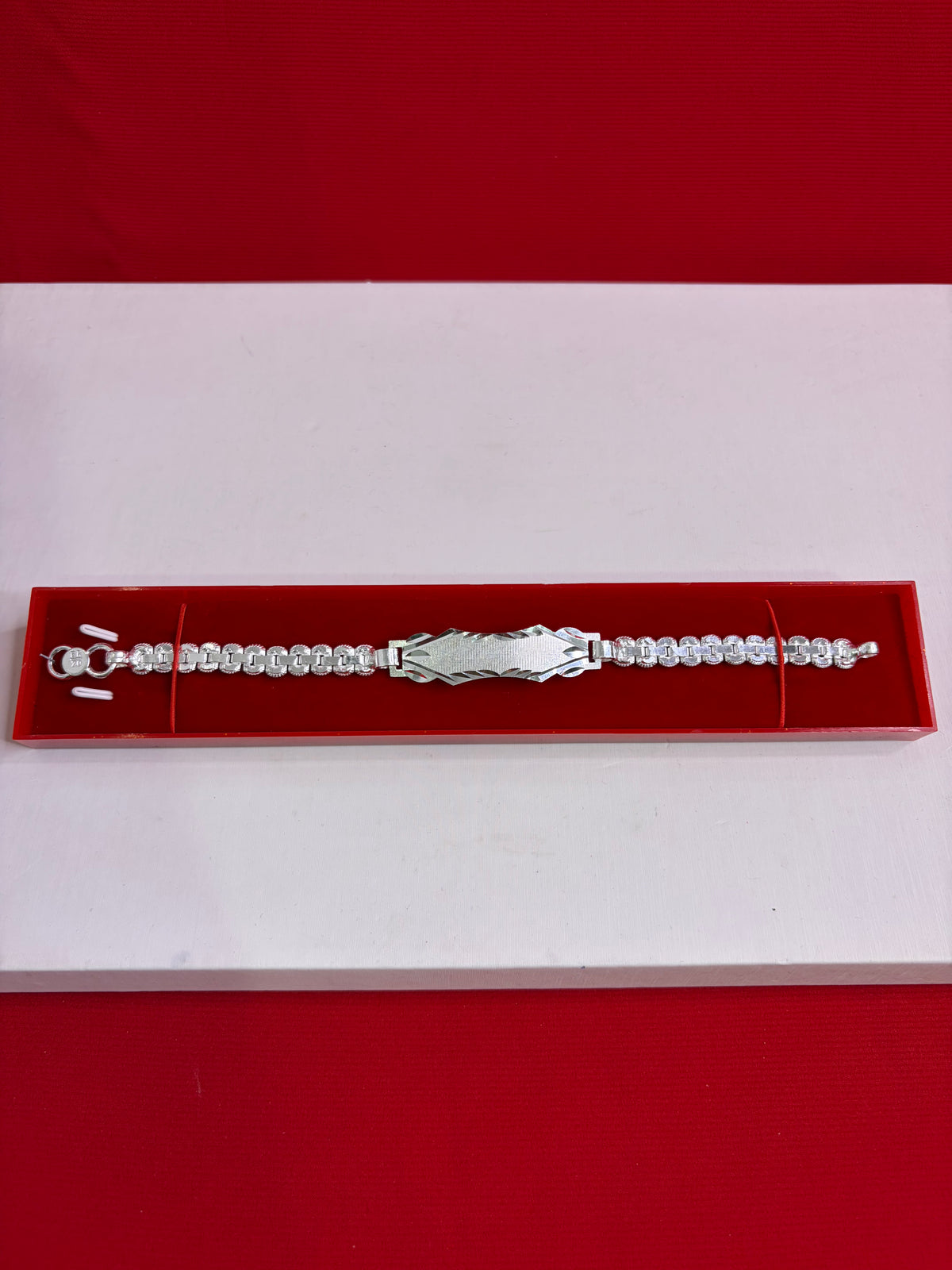 Pure Silver Rakhi Name Engraving Bracelet (NB38)