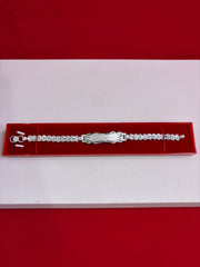 Pure Silver Rakhi Name Engraving Bracelet (NB38)