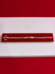 Pure Silver Rakhi Name Engraving Bracelet (NB28)