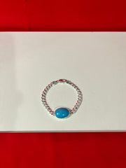 Men Pure Silver Feroza Bracelet (MB45)